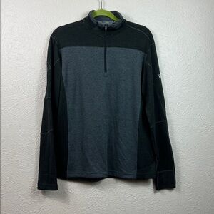 Kuhl Born in the Mountains Gray 1/4 Zip Base Layer Gray Popover Large